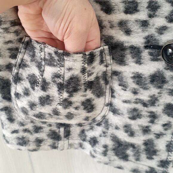 Linea Domani Wool Blend Jacket Size 14 Gray & Black 3 Button Pockets - Picture 5 of 9